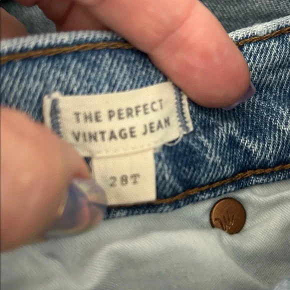 Madewell women’s high rise Mom Jeans with raw hemline Size 28Tall - Picture 13 of 13